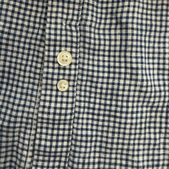 Brooks Brothers Regent Fit 100% Linen Gingham Shirt – Navy & White – Size XXL - Picture 10 of 12